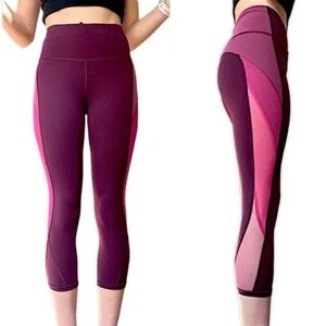 Lululemon Colour Me Ombre Crop 21” Leggings Dark Adobe Blush Berry Size 6